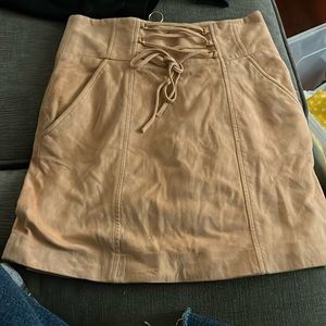 Intermix goat suede skirt